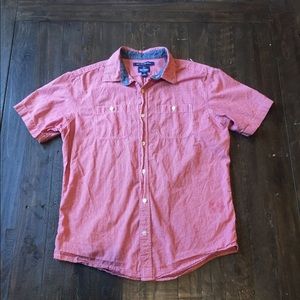 Red and white checkered polo